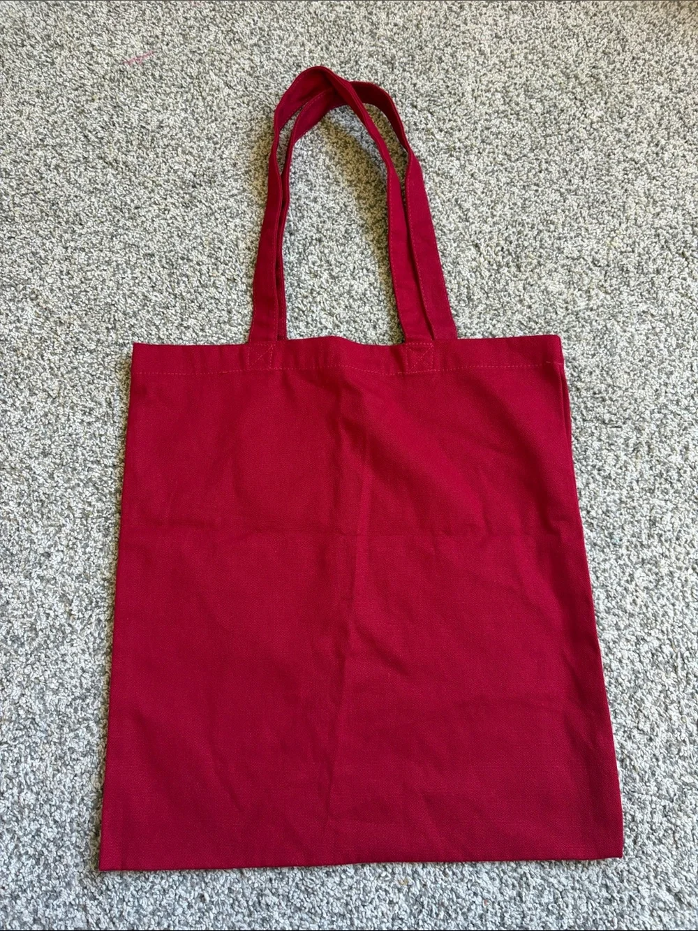 Sezane x Red 'LOVE' Canvas Tote Bag